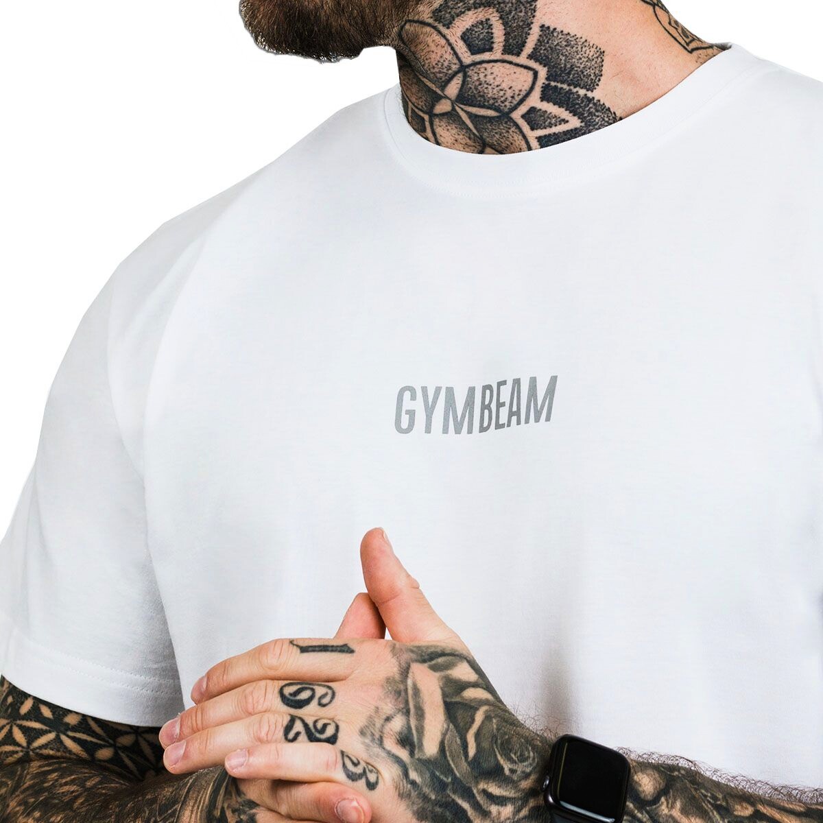 Pánské tričko GymBeam  FIT White L - thumb (2)