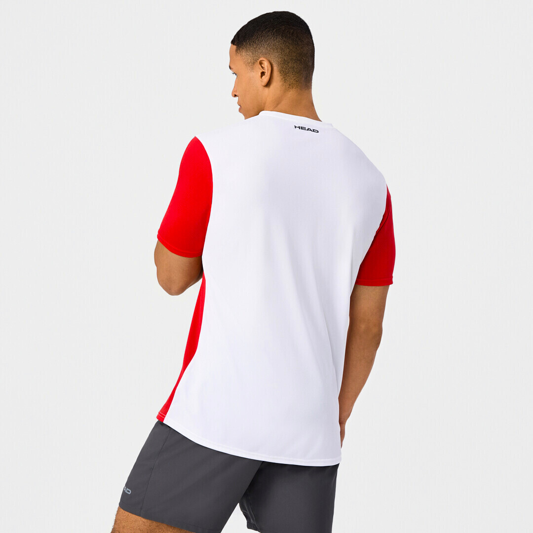 Pánské tričko Head  CLUB 25 TECH T-Shirt Men Red/White L - thumb (5)