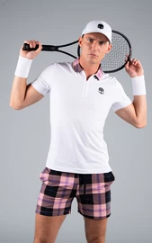 Pánské tričko Hydrogen Tartan Zipped Tech Polo White (Pink/Black)