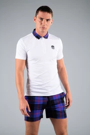 Pánské tričko Hydrogen Tartan Zipped Tech Polo White (Purple/Black)