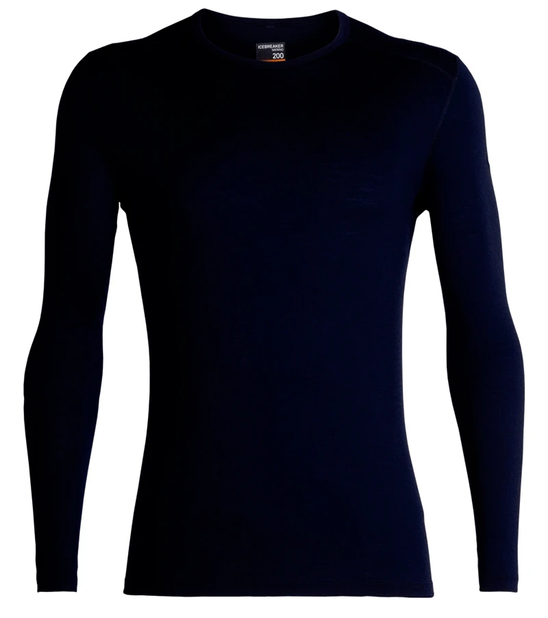 Pánské tričko Icebreaker  200 Oasis LS Crewe Midnight Navy XXL
