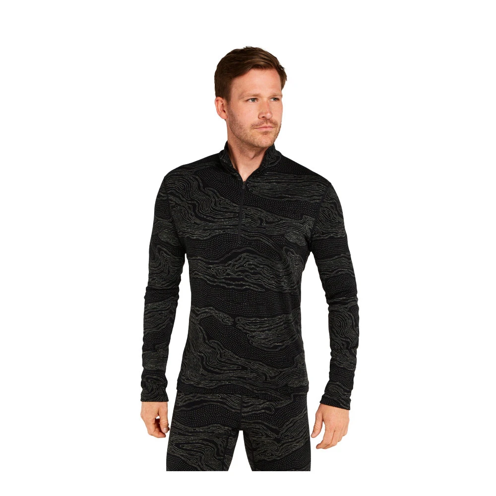 Pánské tričko Icebreaker Merino 260 Vertex LS Half Z Snow Guide Black/Galaxy/J
