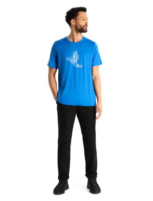Pánské tričko Icebreaker  Tech Lite II SS Skiing Yeti  Lazurite
