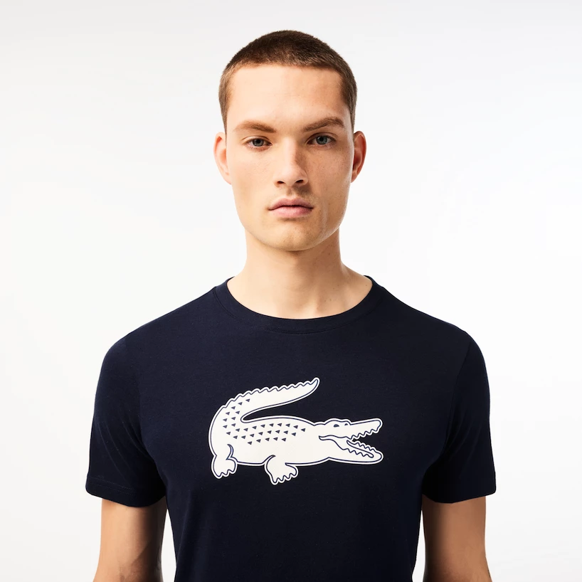 Pánské tričko Lacoste  Big Logo Core Performance T-Shirt Navy Blue/White L