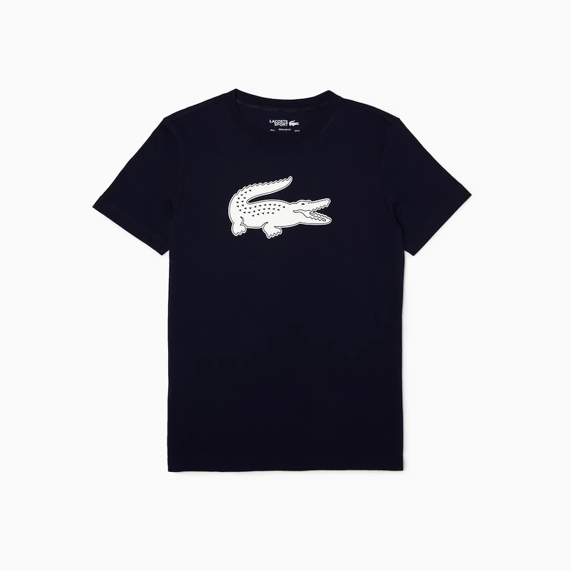 Pánské tričko Lacoste  Big Logo Core Performance T-Shirt Navy Blue/White L