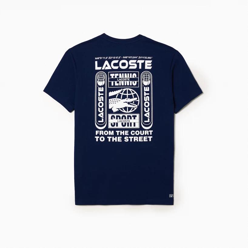 Pánské tričko Lacoste  Training Medvedev T-Shirt Methylene
