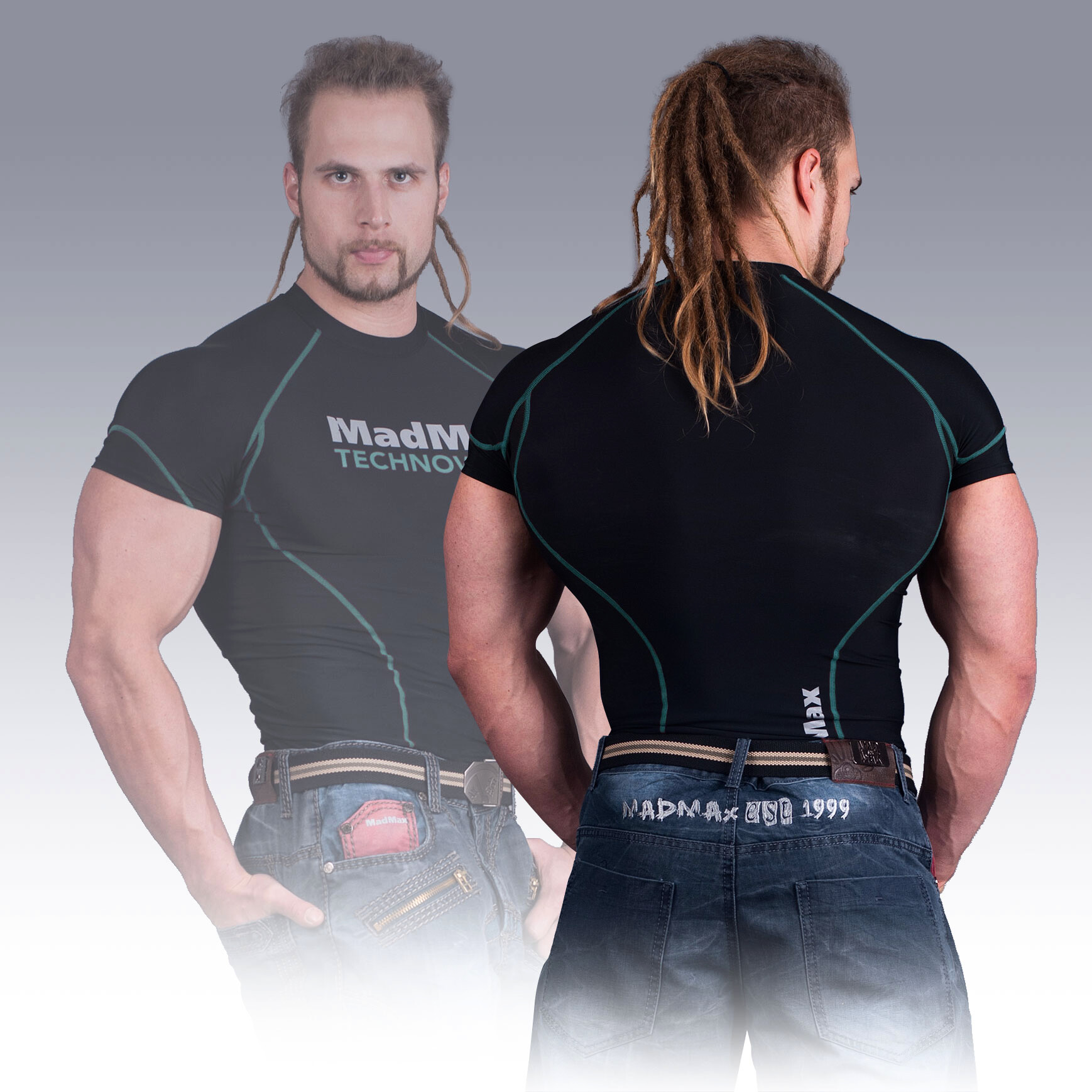 Product detail of Pánské tričko MadMax  MSW901 Black/Green M