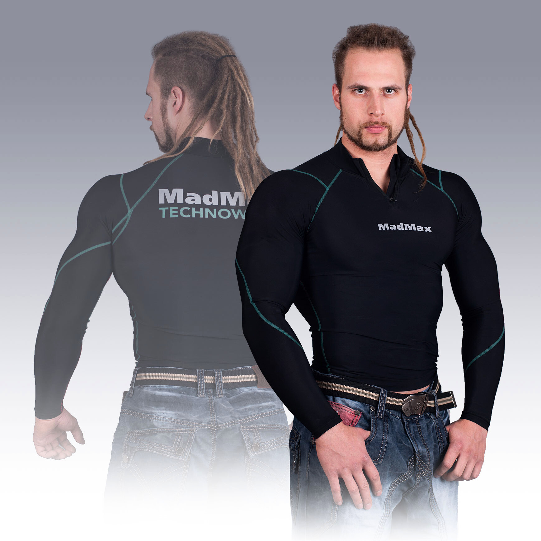 Product detail of Pánské tričko MadMax  MSW903 Black/Green L