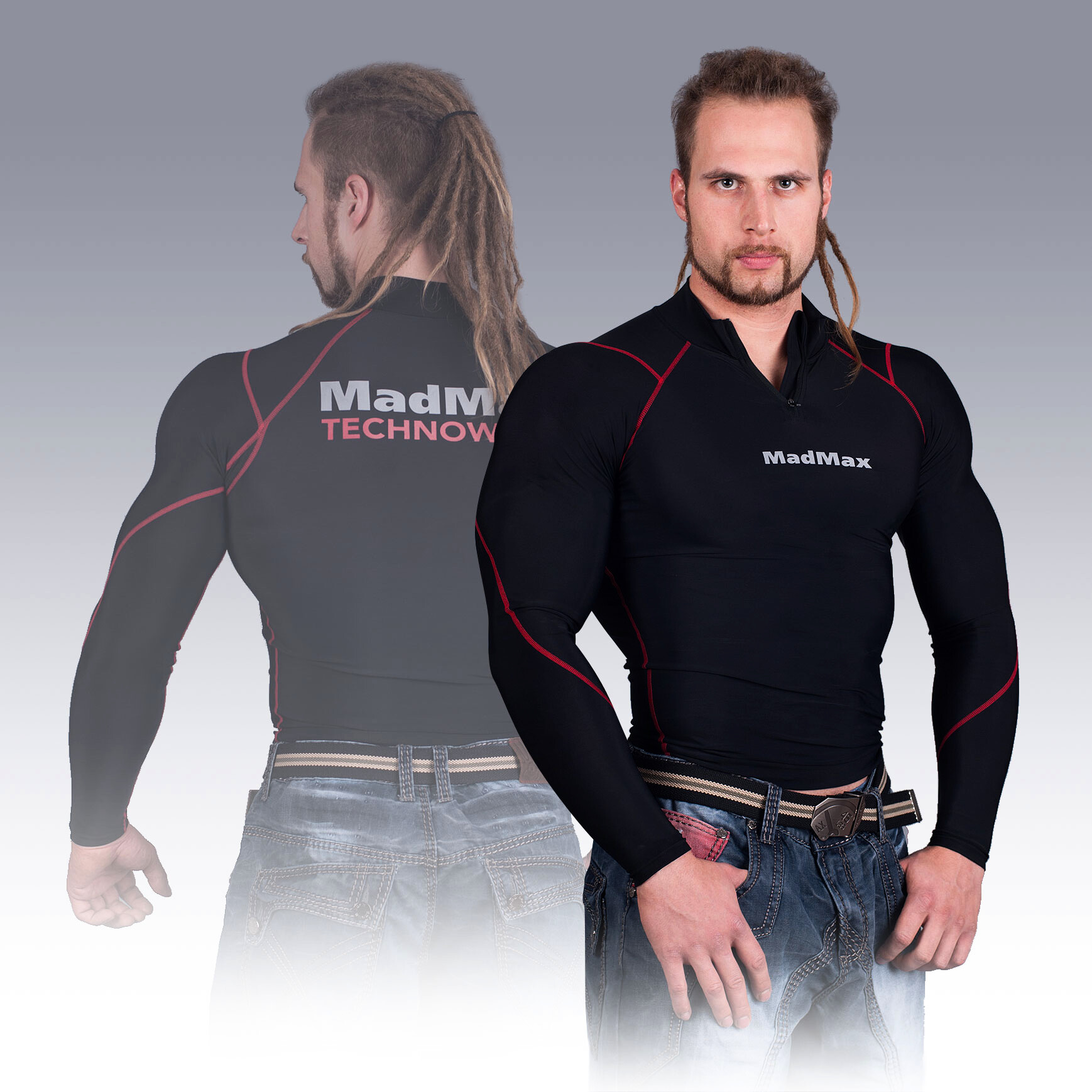 Product detail of Pánské tričko MadMax  MSW903 Black/Red M