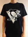 Pánské tričko Mitchell & Ness Black And White Logo NHL Pittsburgh Penguins