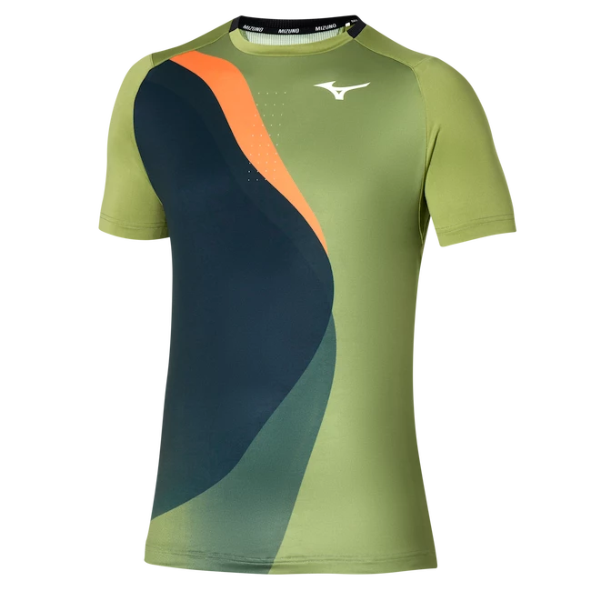 Pánské tričko Mizuno  Release Shadow Graphic Tee Calliste Green S