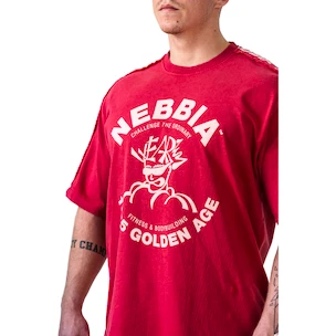 Pánské tričko Nebbia NEBBIA x OLYMPIA Washed Oversized T-Shirt GOLDEN AGE 790 red