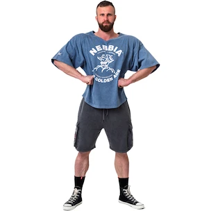 Pánské tričko Nebbia NEBBIA x OLYMPIA Washed Rag Top GOLDEN AGE 788 blue