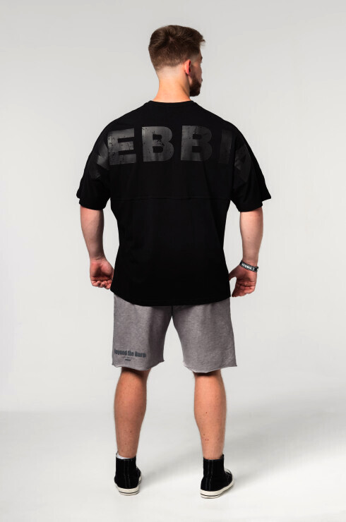 Pánské tričko Nebbia  Oversized Heavyweight Cotton T-shirt NO SHORTCUTS 354 black L - thumb (1)