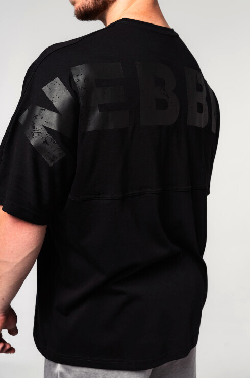 Pánské tričko Nebbia  Oversized Heavyweight Cotton T-shirt NO SHORTCUTS 354 black L - thumb (4)