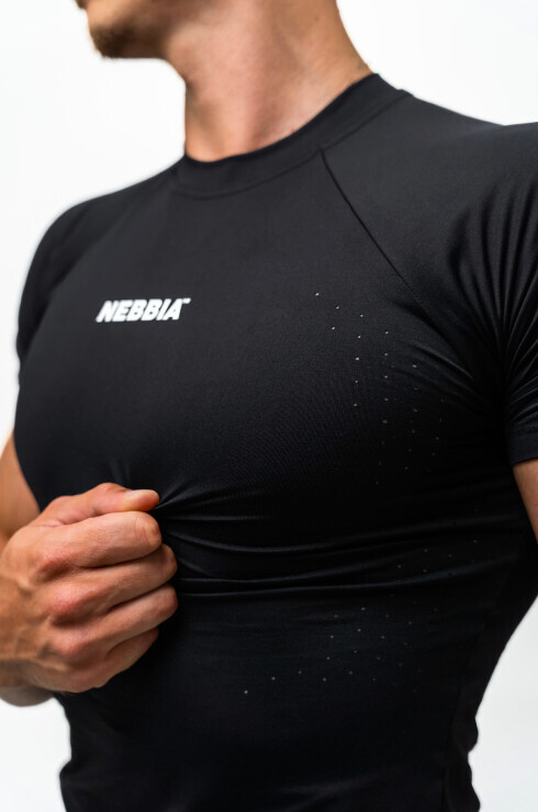 Pánské tričko Nebbia Performance+ Workout Compression T-shirt PERFORMANCE 346 black XXL - thumb (3)