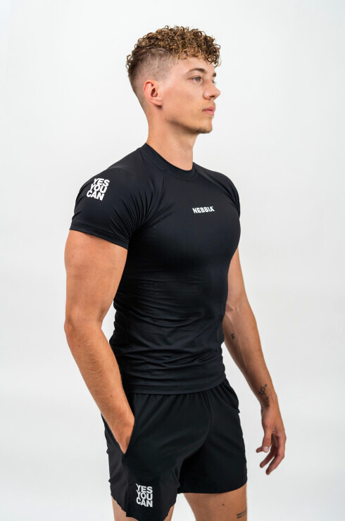 Product detail of Pánské tričko Nebbia Performance+ Workout Compression T-shirt PERFORMANCE 346 black XXL