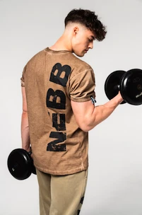 Pánské tričko Nebbia  Washed-off Cotton T-shirt MAX OUT 357 Light Brown