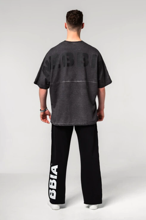 Pánské tričko Nebbia  Washed-off Oversized Heavyweight Cotton T-shirt NO SHORTCUTS Black