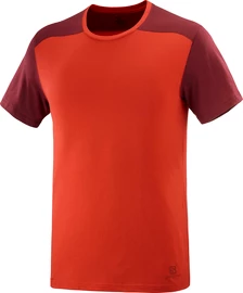Pánské tričko Salomon Essential Colorblock Fiery Red