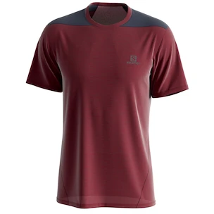 Pánské tričko Salomon  Outline SS Tee Cabernet