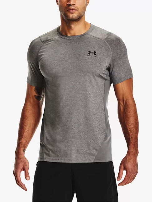 Pánské tričko Under Armour HeatGear Fitted SS Grey XXL