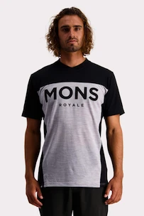 Pánský cyklistický dres Mons Royale Redwood Enduro VT Black/Grey Marl