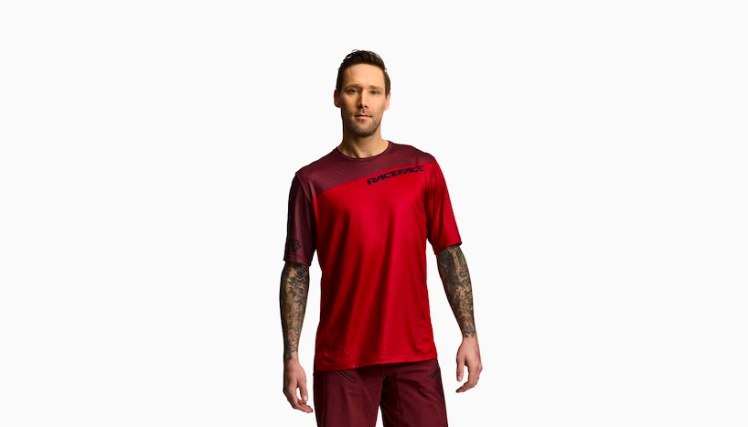 Pánský cyklistický dres Race Face  INDY SS Dark Red