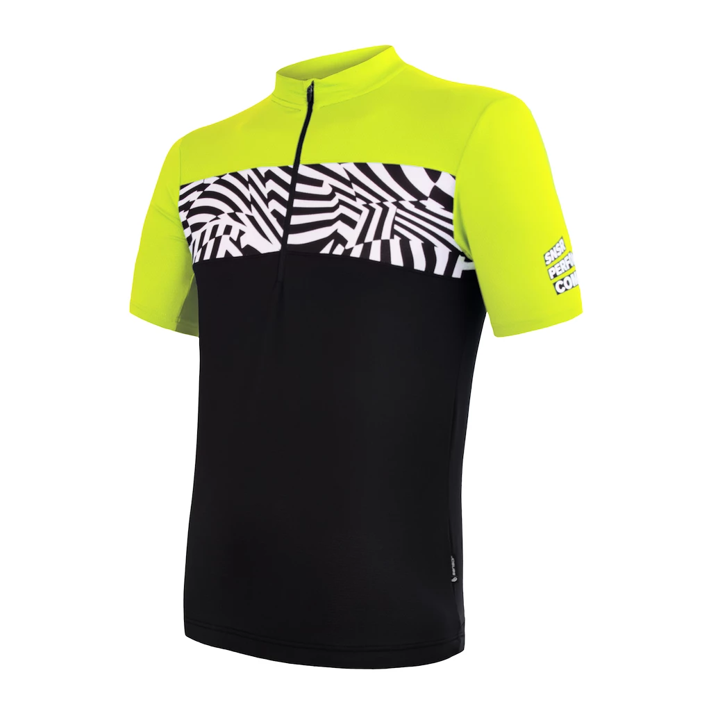 Pánský cyklistický dres Sensor  Cyklo Miles Black/Neon Yellow
