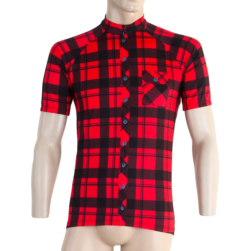 Pánský cyklistický dres Sensor  Cyklo Square Red S