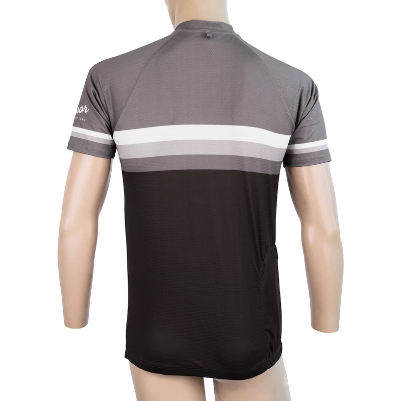 Pánský cyklistický dres Sensor  Cyklo Summer Stripe Black/Grey L