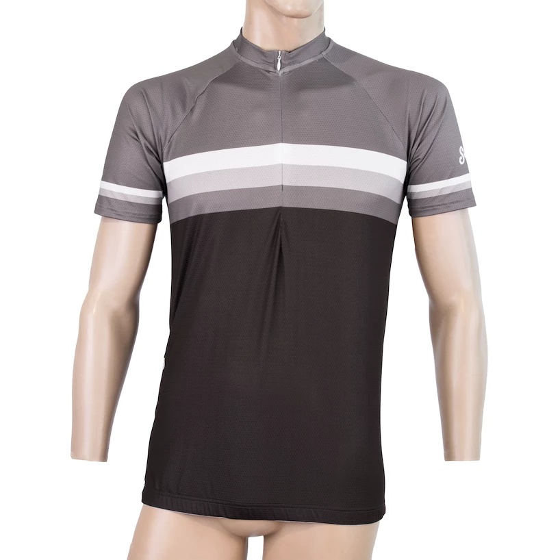 Pánský cyklistický dres Sensor  Cyklo Summer Stripe Black/Grey L