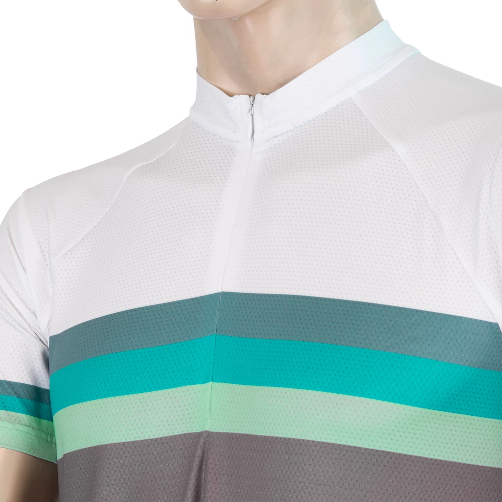 Pánský cyklistický dres Sensor  Cyklo Summer Stripe Grey/Green