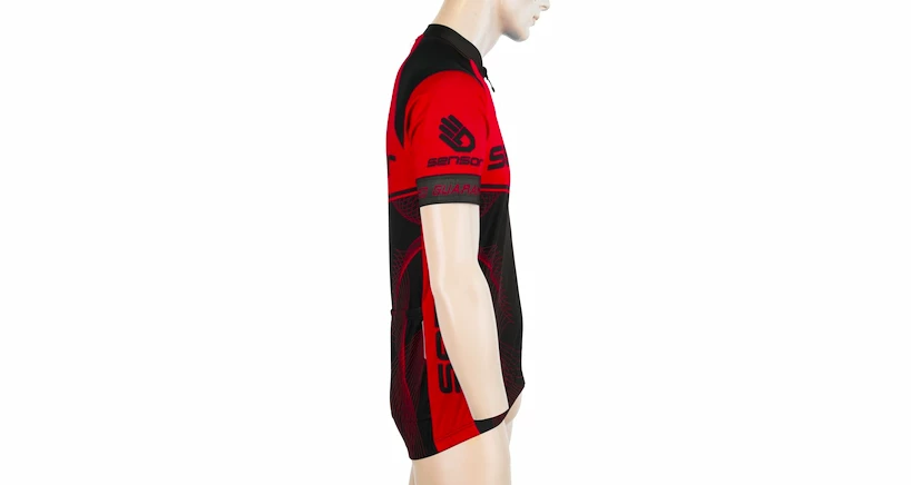 Pánský cyklistický dres Sensor  Cyklo Team Up Black/Red S