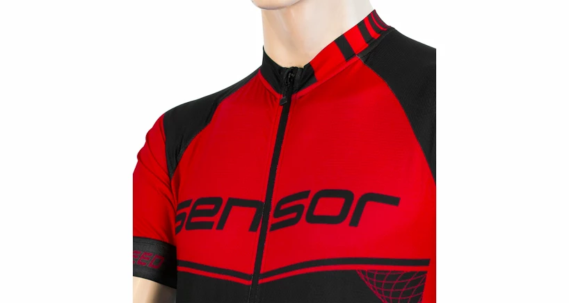 Pánský cyklistický dres Sensor  Cyklo Team Up Black/Red S