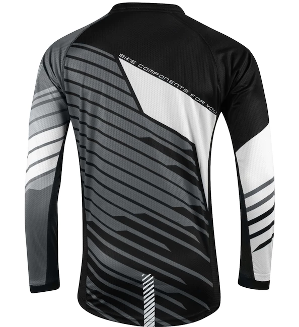 Pánský dres s dlouhým rukávem Force MTB Downhill černo-bílo-šedý