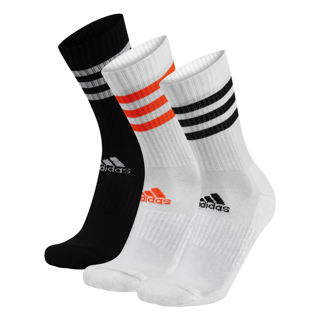 Ponožky adidas  3-Stripes Cushioned Crew 3 PAck White