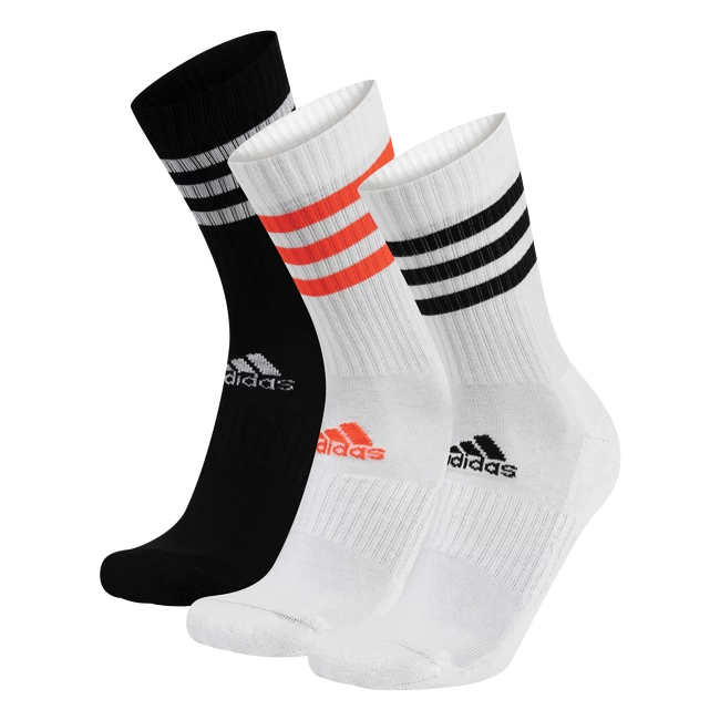 Ponožky adidas  3-Stripes Cushioned Crew 3 PAck White