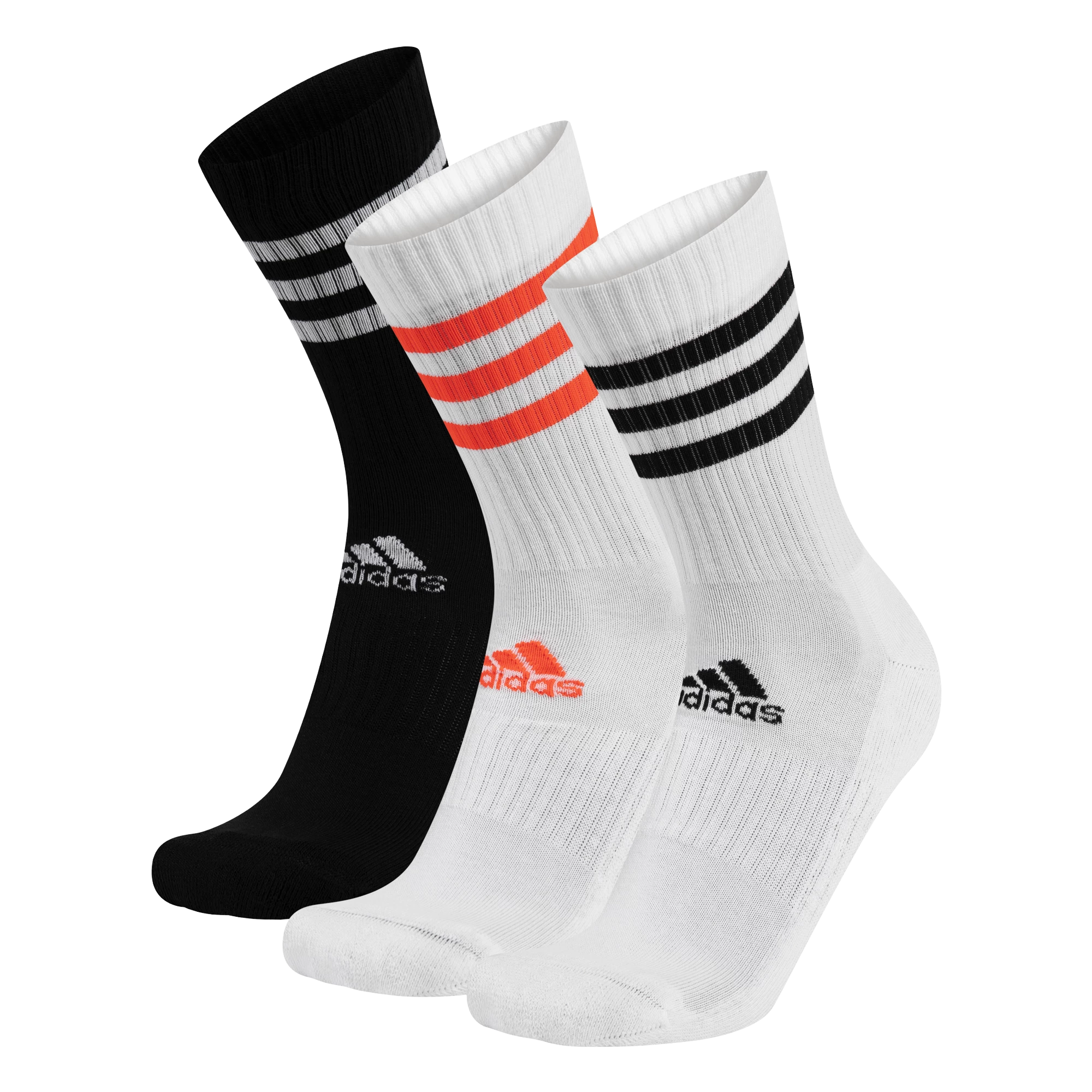 Ponožky adidas  3-Stripes Cushioned Crew 3 PAck White