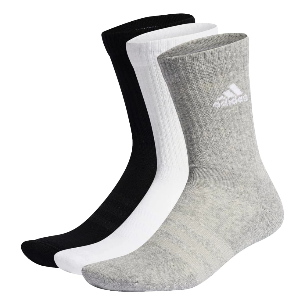 Ponožky adidas  Cushioned Crew Socks 3 Pairs Grey/White/Black
