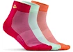Ponožky Craft Mid 3-Pack růžovo-zeleno-oranžové
