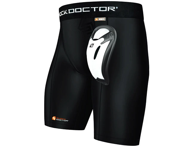 Poškozený obal -  Kompresní šortky se suspenzorem Shock Doctor  BioFlex Cup Black Senior  L