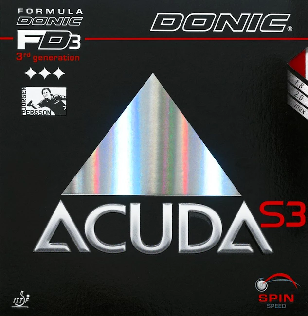Potah Donic  Acuda S3  černá, 1,8 mm