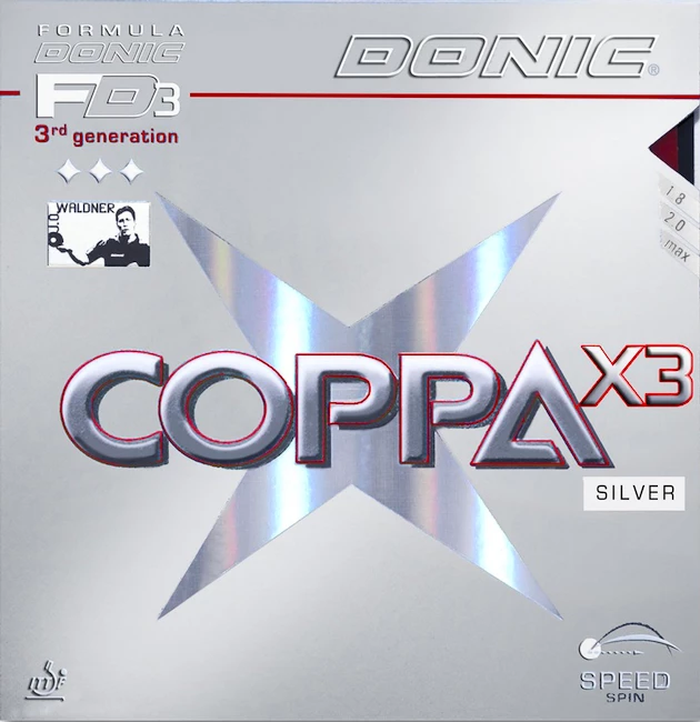 Potah Donic  Coppa X3 Silver  černá, 2,0 mm