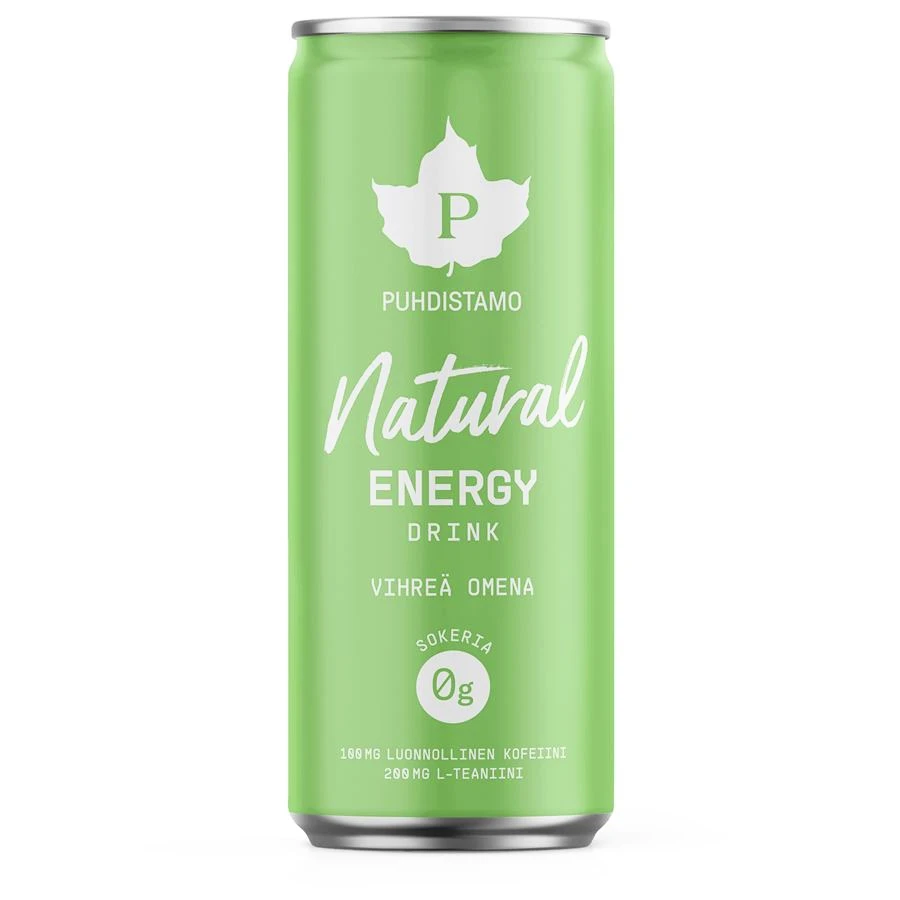Puhdistamo Natural Energy Drink (Energetický nápoj) 330&nbsp;ml zelené jablko
