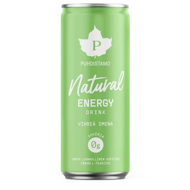 Puhdistamo Natural Energy Drink (Energetický nápoj) 330&nbsp;ml zelené jablko