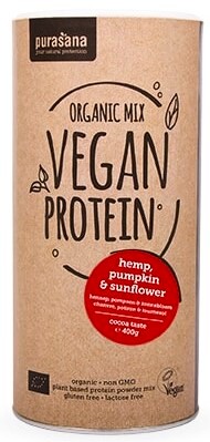 Purasana Vegan Protein MIX BIO 400 g kakao - thumb (2)