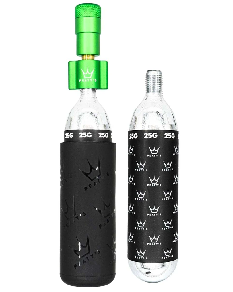 Sada CO2 hlavice a bombiček PEATY'S  Mtb (25g) - emerald (ppr-hti-mtb-emr-12)