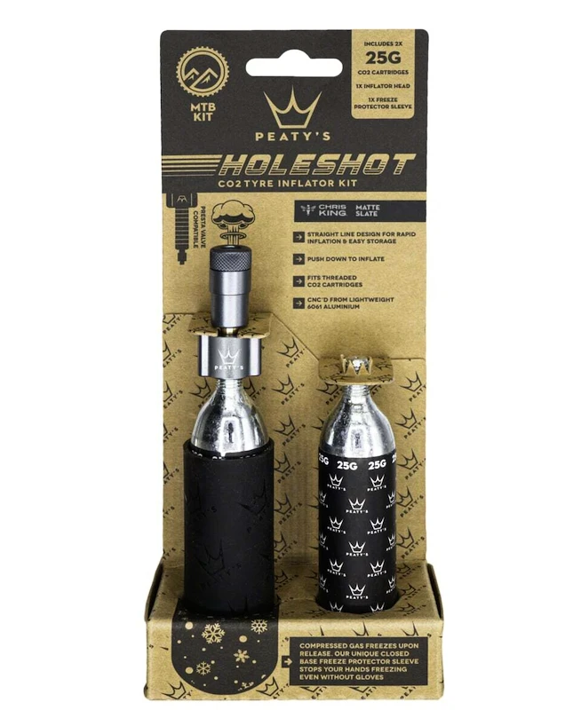 Sada CO2 hlavice a bombiček PEATY'S  Mtb (25g) - slate (ppr-hti-mtb-slt-12)