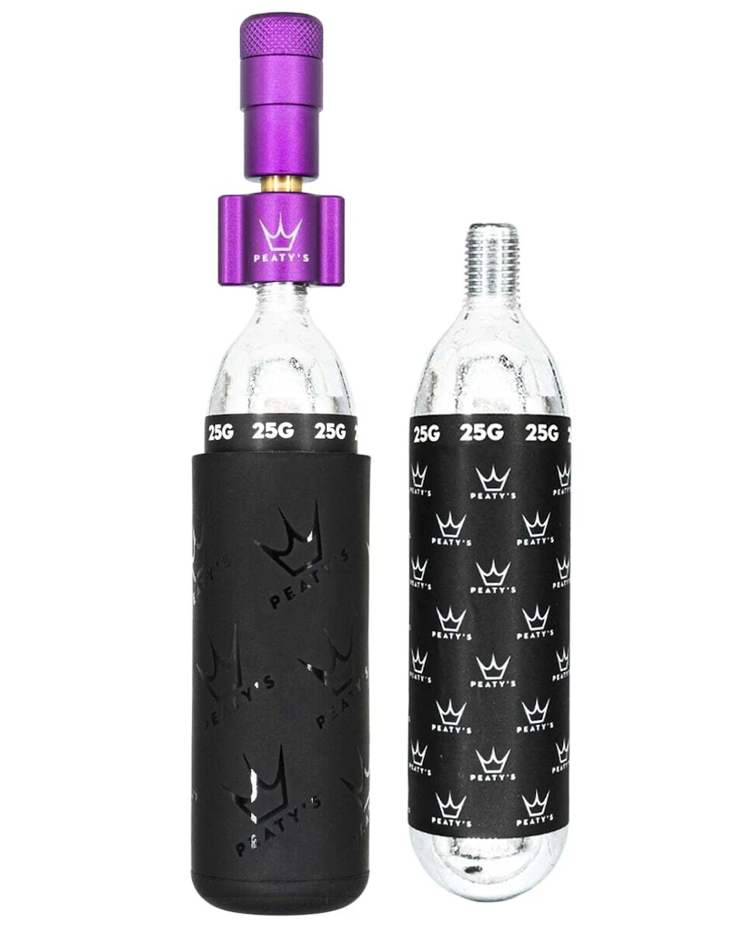Sada CO2 hlavice a bombiček PEATY'S  Mtb (25g) - violet (ppr-hti-mtb-vlt-12)
